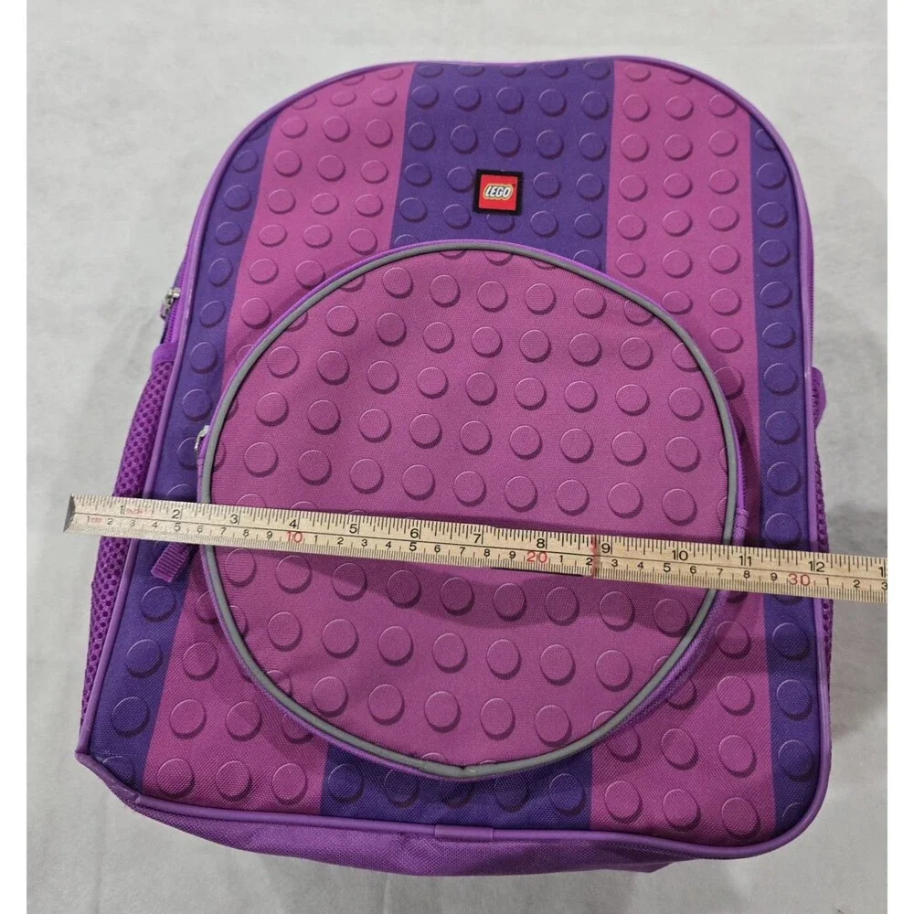 Lego Backpack Kids Purple Pink Brick Design Reflective Zipper Vintage